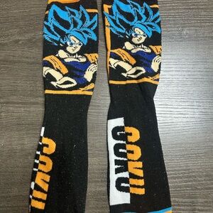 Dragon Ball Z Black and Blue Socks Cartoon Y2K Anime Gaming One Size Fun Ankle